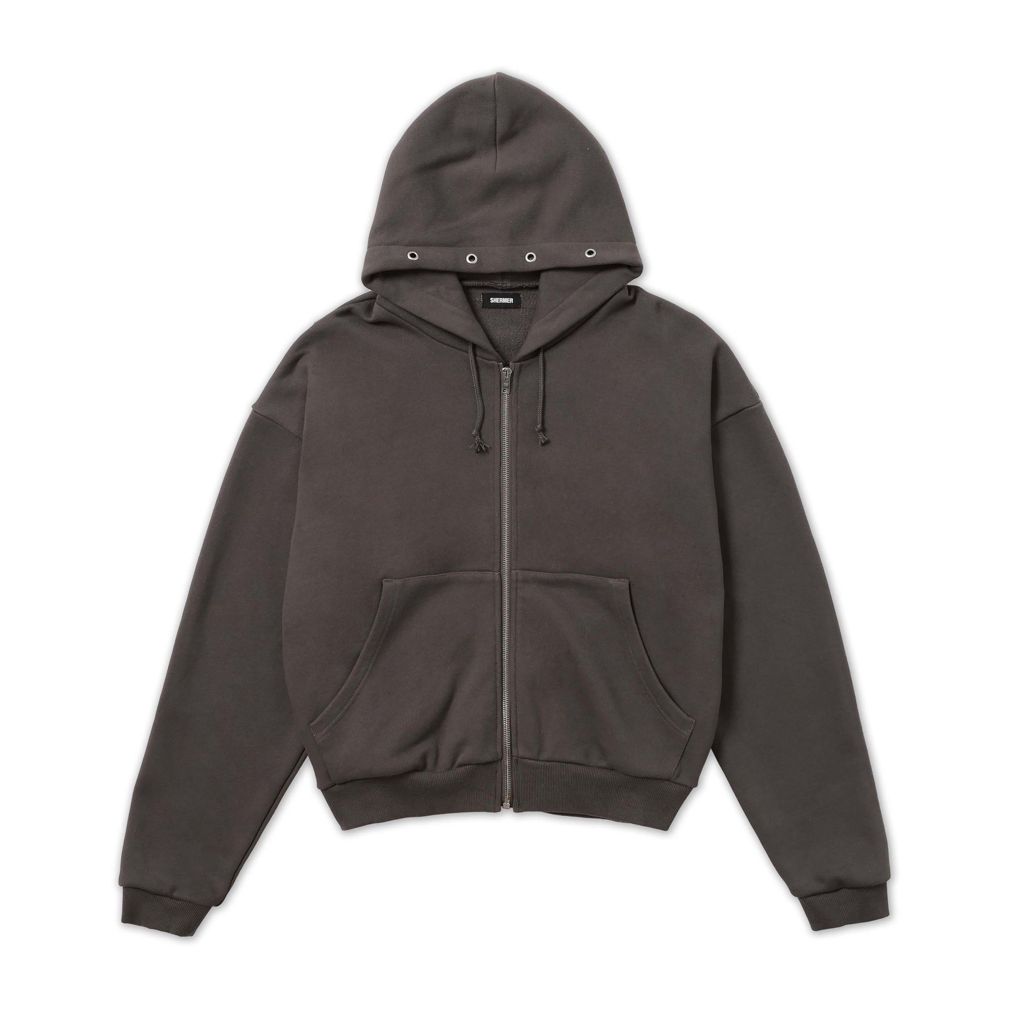 Metal Zip Parka - Gray